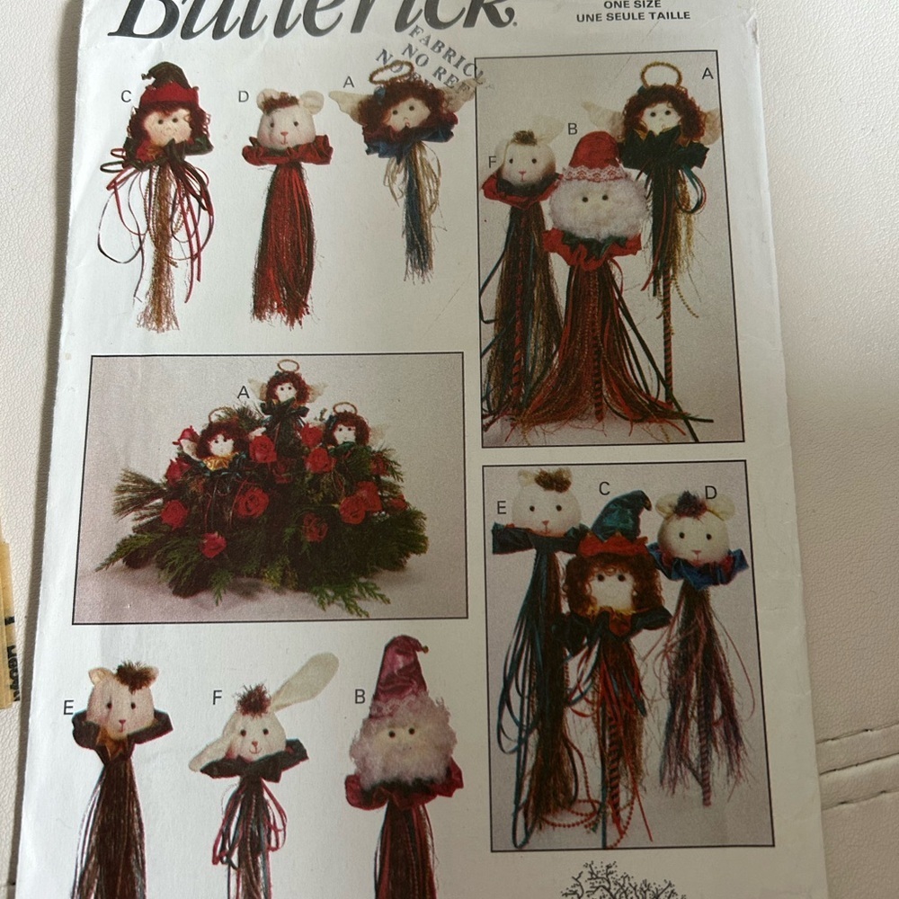 4/$50 Butterick 6940 Christmas ornaments decor sewing patterns 🪡